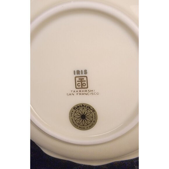 Vintage Takahashi Hand-Painted Porcelain Trinket Dish Featuring Irises - Picture 4 of 12